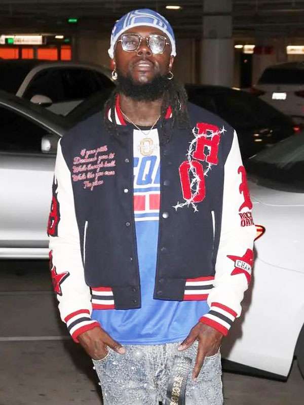 French Opening Ofb Yung Varsity Jacket - back view