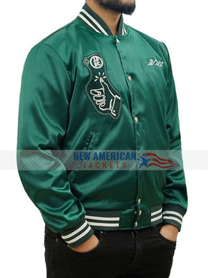 Seth Rogen Platonic 2023 Green Varsity Jacket - back view