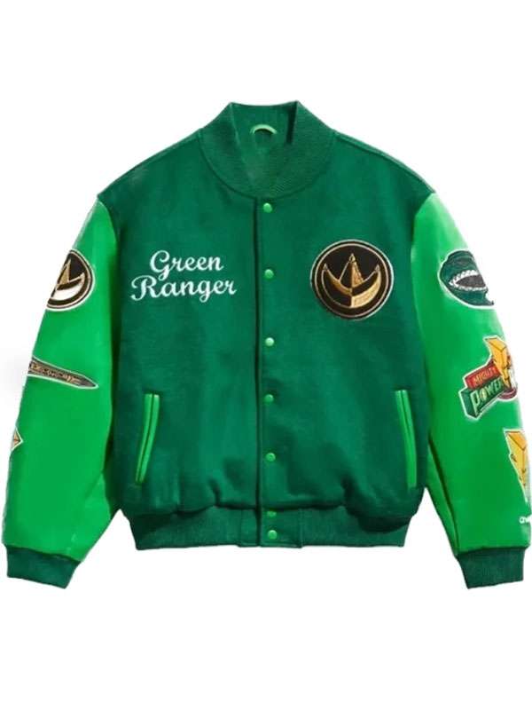 Power Rangers Green Varsity Jacket