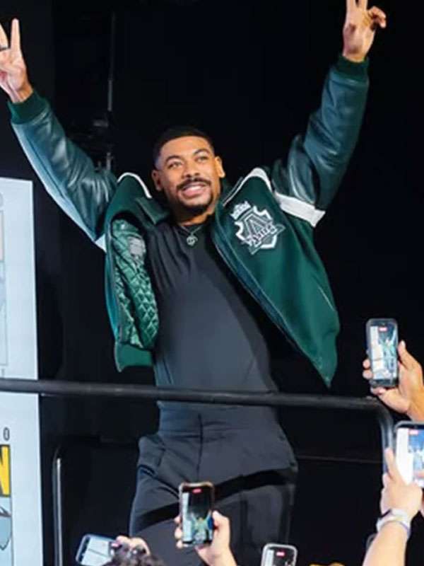 Aaron Pierre Lanterns Comic Con Varsity Jacket - side view