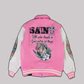 Women Pink Varsity Jacket