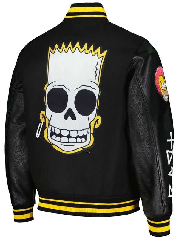 Simpsons Black Varsity Jacket - back view