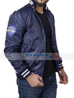 Ben Stiller the Watch Neighborhood Varsity Jacket - side view
