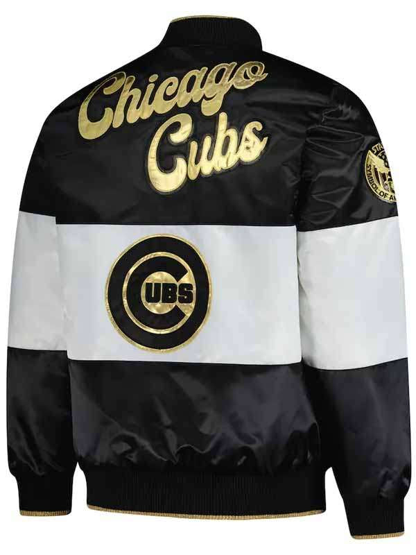 Chicago Cubs Black and White Varsity Jacket