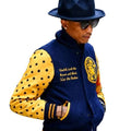 Pharrell Williams Navy Blue Letterman Jacket