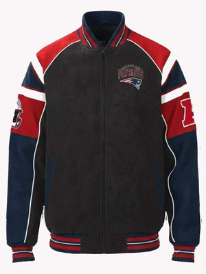 Drake Maye Patriots Varsity Jacket - back view