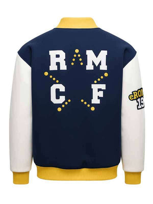 Real Madrid Blue Varsity Jacket - side view