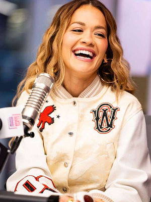 Rita Ora Elvis Duran Show Varsity Jacket - detail view