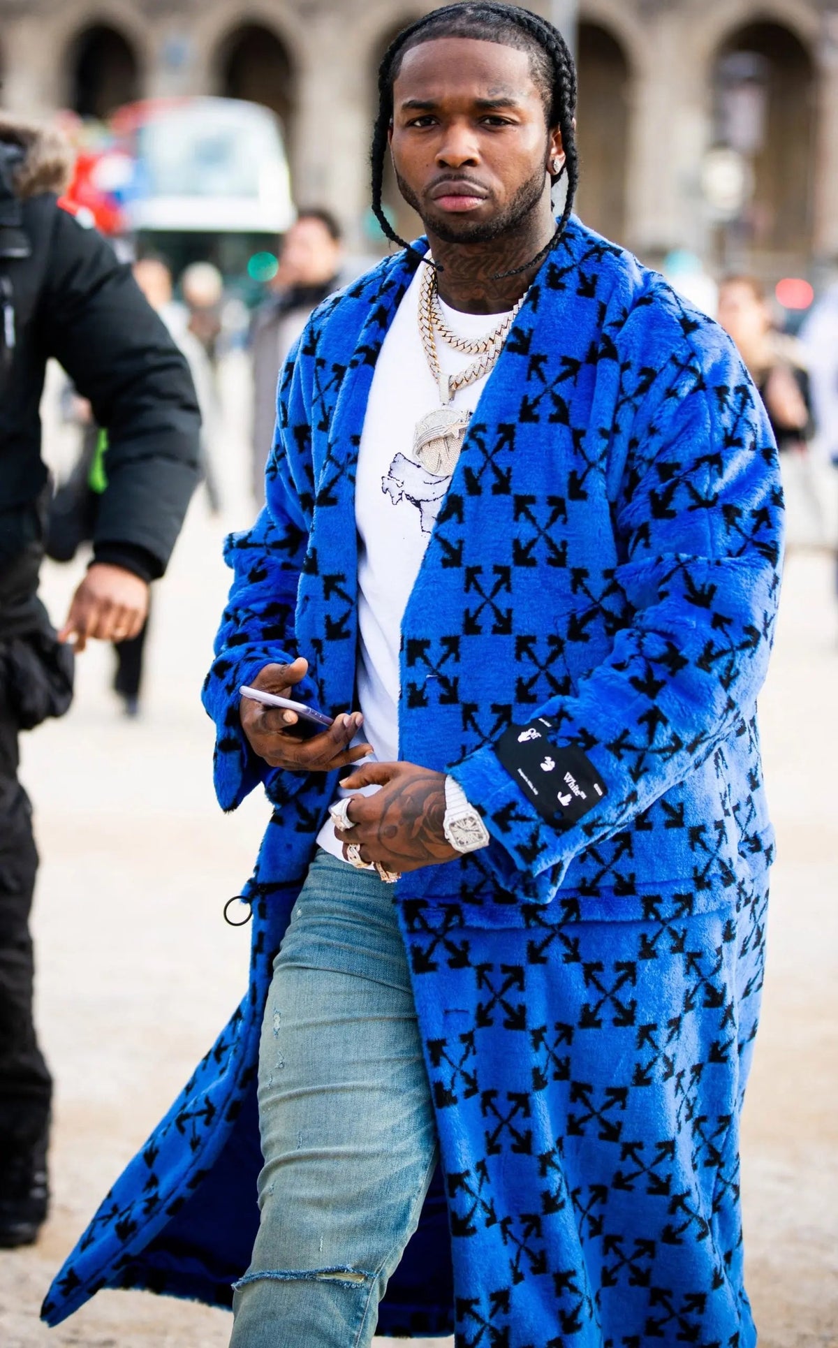 Pop Smoke Blue Coat