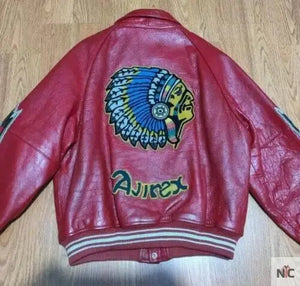 Red Avirex Inspired Indian Motorcycle Jacket