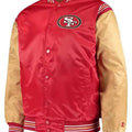 San Francisco 49ers Inspired Enforcer Scarlet And Gold Varsity Jacket