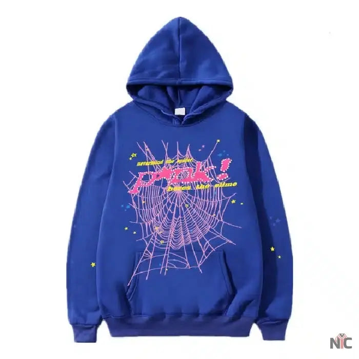Sp5der Inspired 555555 Young Thug Hoodie Blue