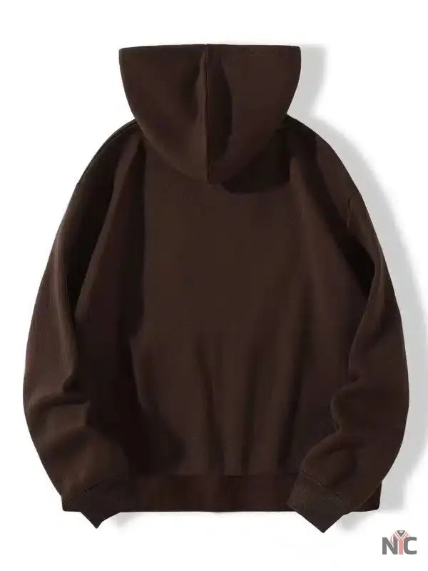 Sp5der Inspired Zipper Web & Heart Print Hoodie Brown