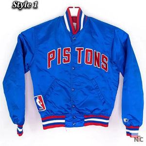 Starter 90’s NBA Detroit Pistons Inspired Blue Jacket.