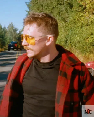 Strange Darling 2024 Kyle Gallner Plaid Jacket
