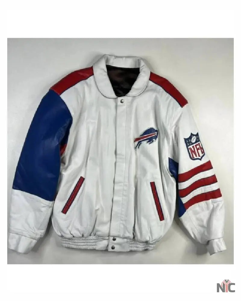 Vintage Buffalo Bills Inspired Jeff Hamilton Leather Jacket
