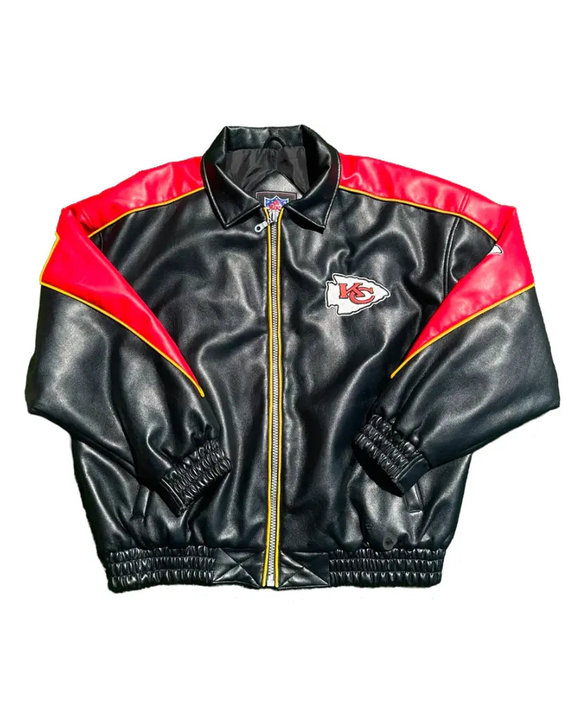 Vintage Kansas City Chiefs Inspired Leather Jacket