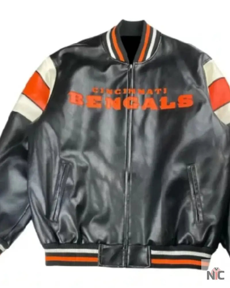 Vintage NFL Cincinnati Bengals Inspired Football Leather Jacket